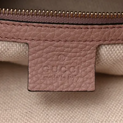 Gucci Large Soho Hobo Camel Pebbled Calfskin Leather Brass Hardware