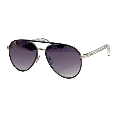 Prada Aviator glasses leopard brown/purple/black/eggplant/maroon silver color Size 56口15-145