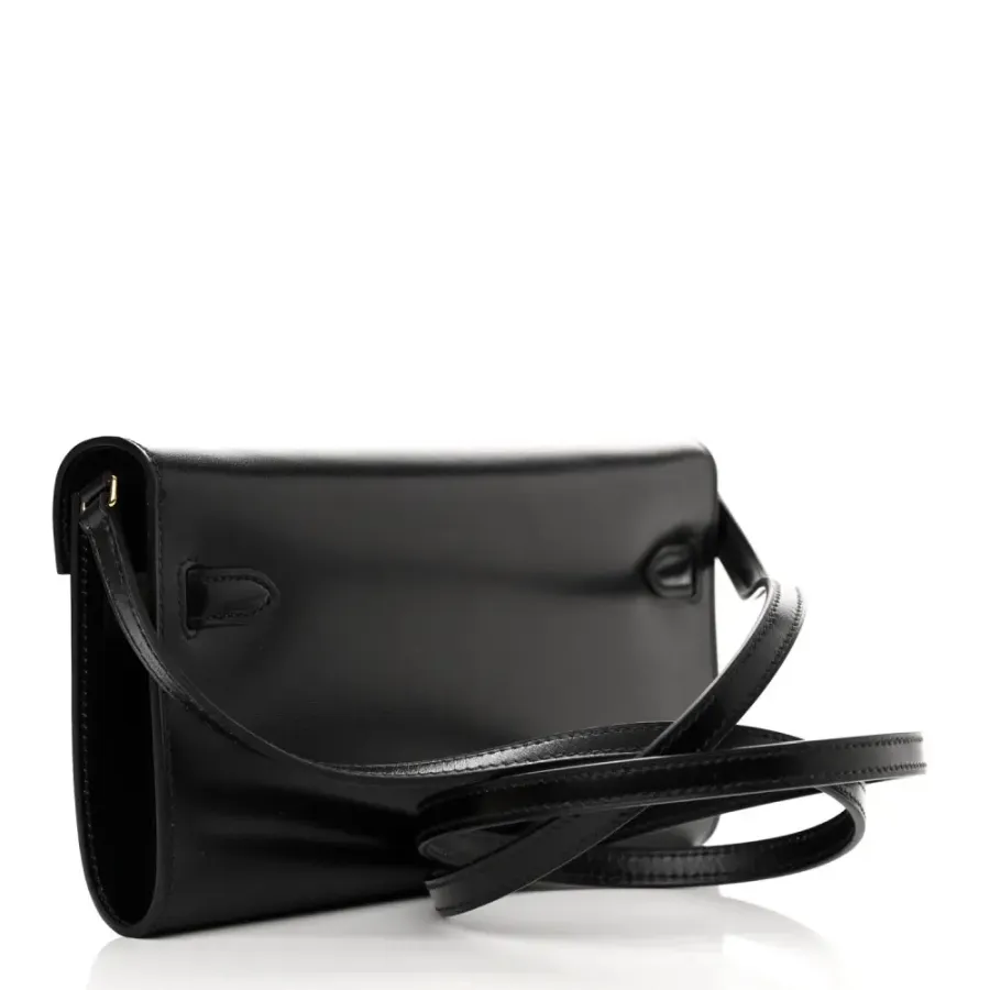 Hermès Kelly Wallet To Go Black Box Leather Gold Hardware