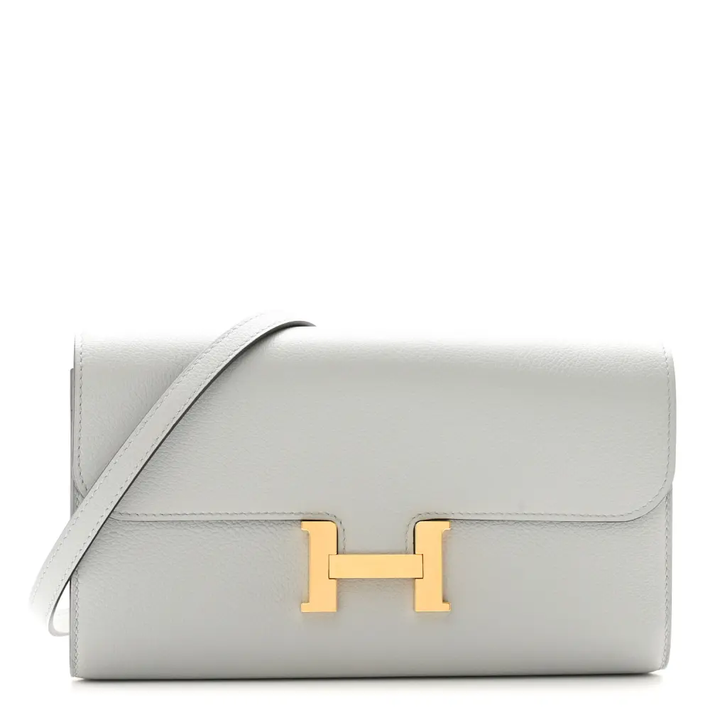Hermès Constance Wallet To Go Bleu Glacier Couro Evercolor Hardware Dourado