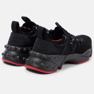 Christian Louboutin Black suede trimmed sneakers