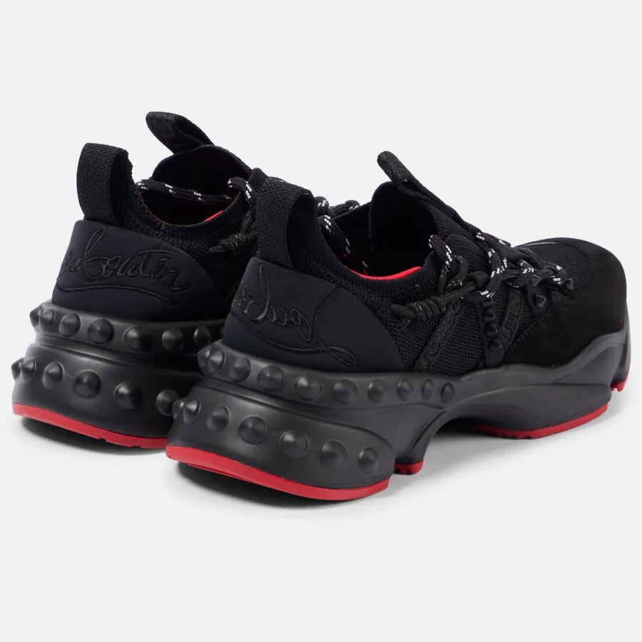 Christian Louboutin Black suede trimmed sneakers