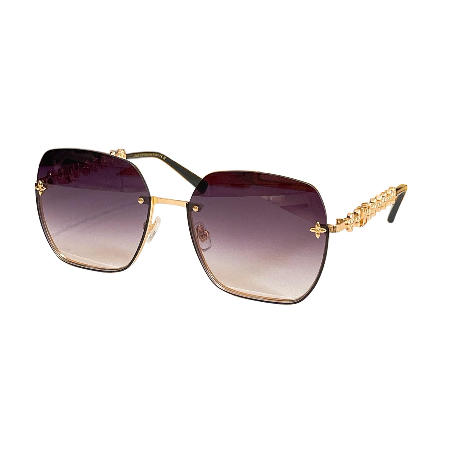 Óculos de armação quadrada Louis Vuitton cor berinjela/vermelho/laranja verde/laranja azul Tamanho 57口16-145