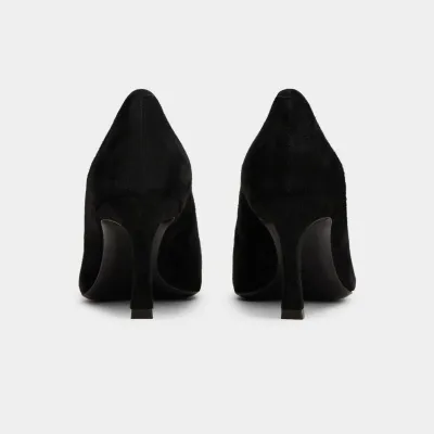 Roger Vivier Trompette Pumps High Heels In Black Suede With Suede Metal Buckle (Heel Height 7cm)
