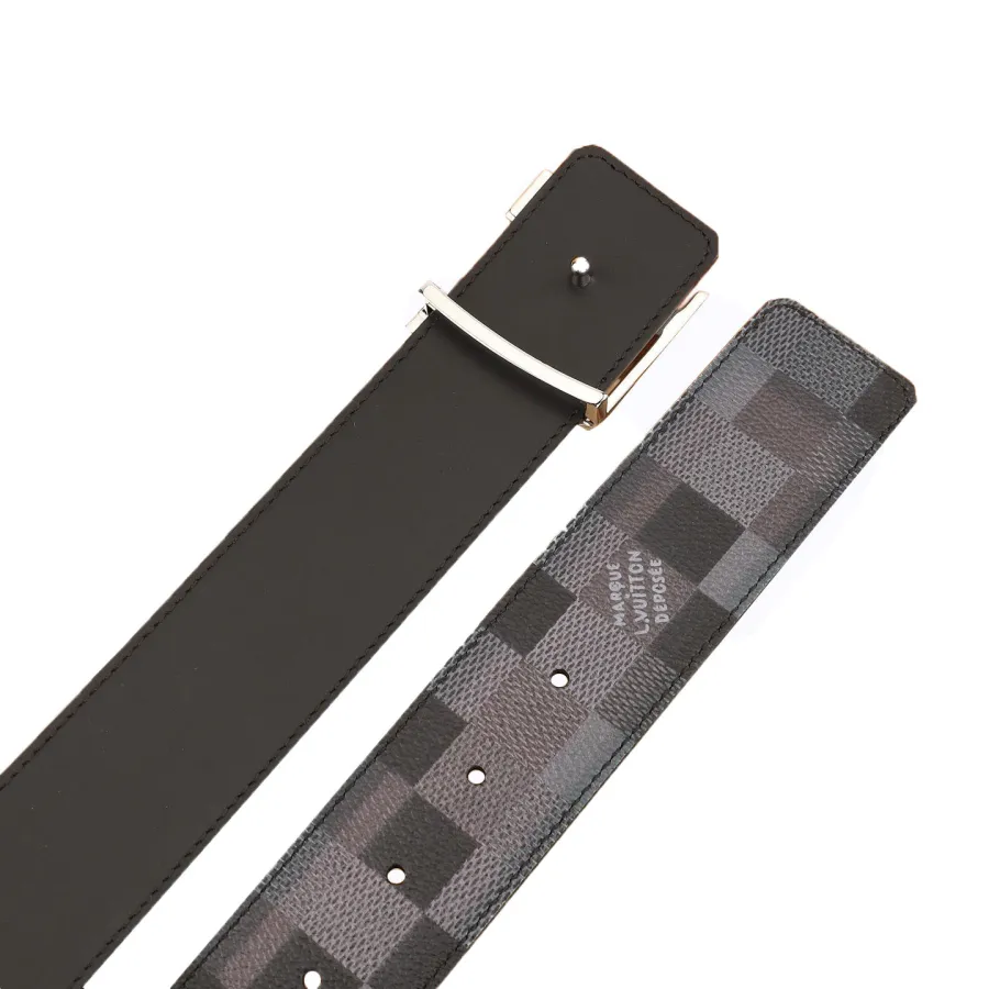 Louis Vuitton Men's Initiales Damoflage Belt In Grey Damier Canvas With Grey Hardware 40mm