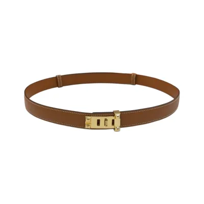 Hermès Women' s Rectangled Buckle Belt In Black/Brown/Etoupe Calfskin With Gold/Silver Hardware 30mm