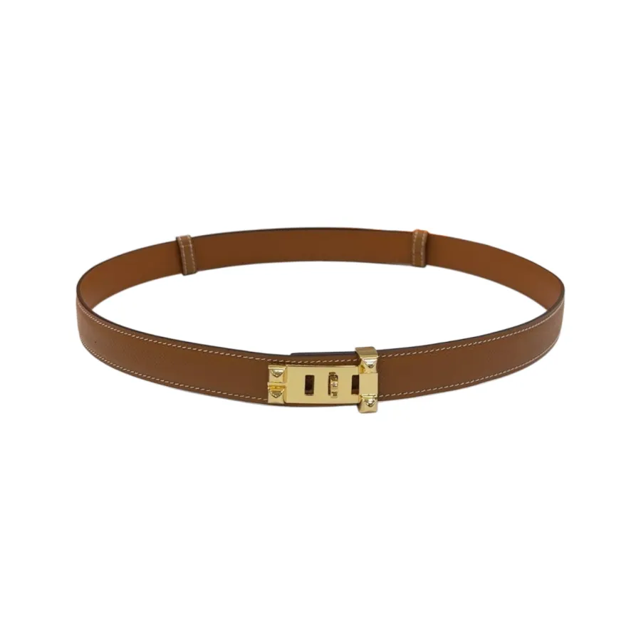 Hermès Women' s Rectangled Buckle Belt In Black/Brown/Etoupe Calfskin With Gold/Silver Hardware 30mm