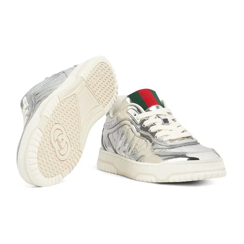 Gucci Re Web series women's sports shoes silver Sneakers