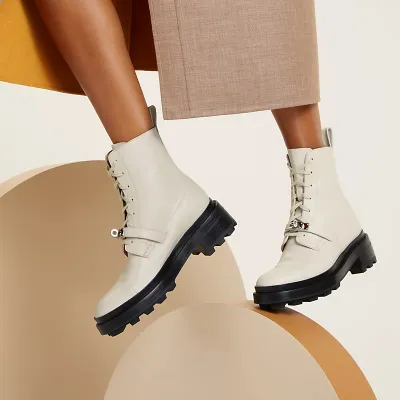 HERMES Funk White ankle boots