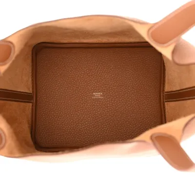 Hermès Picotin Lock 22 MM Brown Taurillon Clemence Leather Gold Hardware