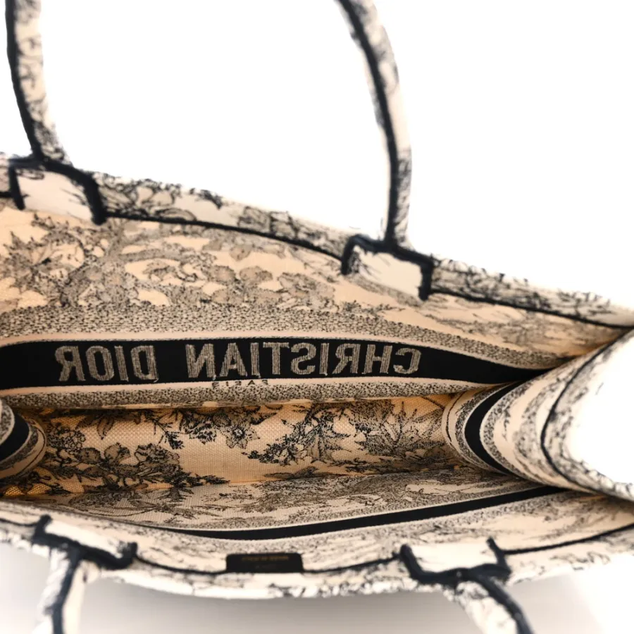 Dior Large Zodiac Toile De Jouy Book Tote Latte Embroidered Canvas