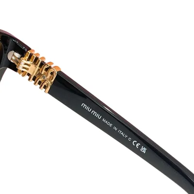 Miu Miu glasses black tawny/leopard/black/leopard brown/eggplant color Size 61口12-141