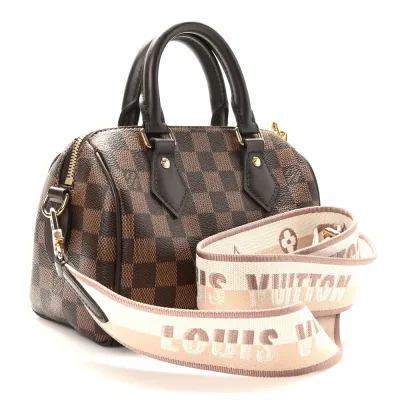 Louis Vuitton Speedy Bandouliere 20 Damier Ebene Canvas Brass Hardware