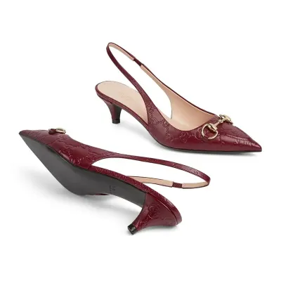 Gucci red pointed slender heel high heels shoes Rear lace up high heels