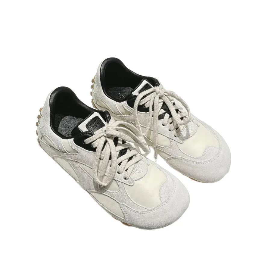 Bottega Veneta Orbit Flash Sneakers In Ice/Black Suede And Nylon Lace-Up Sneaker With Leather Trims