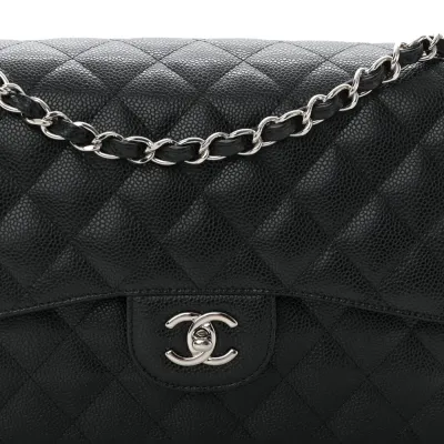 Black Quilted Caviar Designer Handbags