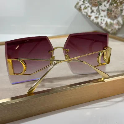 DIOR 30 MONTAIGNE square frame glasses burgundy/purple silver/black color Size 64口14-135