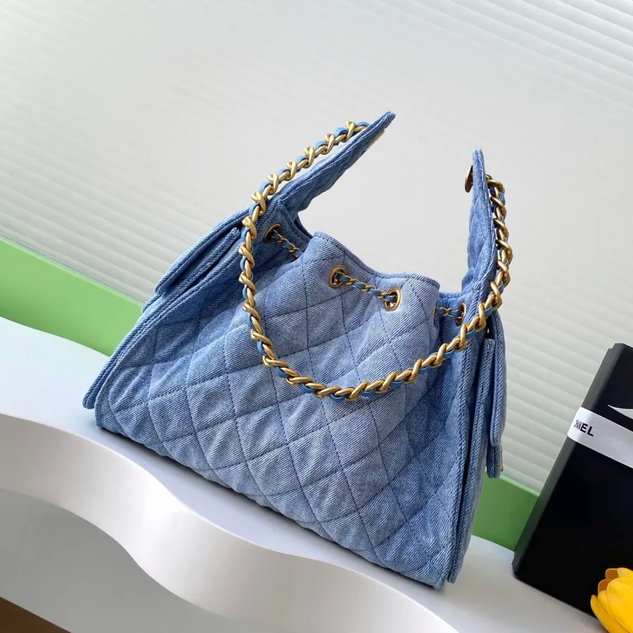 Chanel Denim blue/purple Abrasive Sand Leather Shoulder Bags