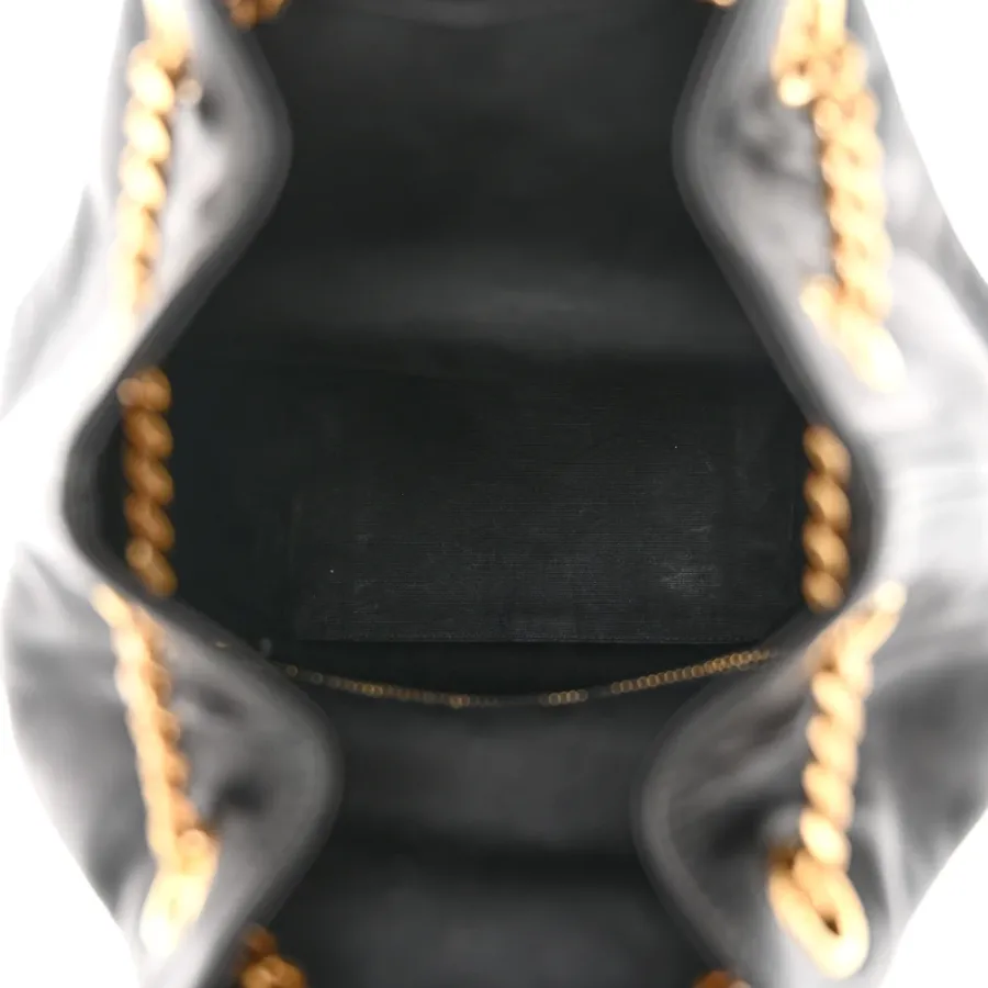 Saint Laurent Medium Joe Backpack Black Monogram Lambskin Matelasse Leather Gold Hardware