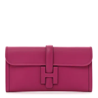 Hermès Jige Elan 29 Clutch Rose Pourpre Swift Leather