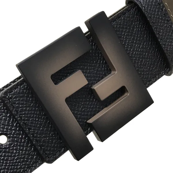 Fendi Men's FF Gradient Buckle Belt In Black Epsom Calfskin With Silver Hardware 38mm - Image 2