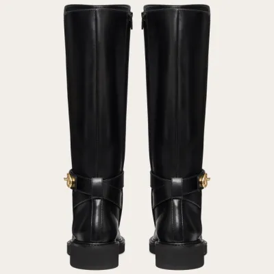 VALENTINO VLOGO LOCKER Calf leather boots (heel height 4cm)
