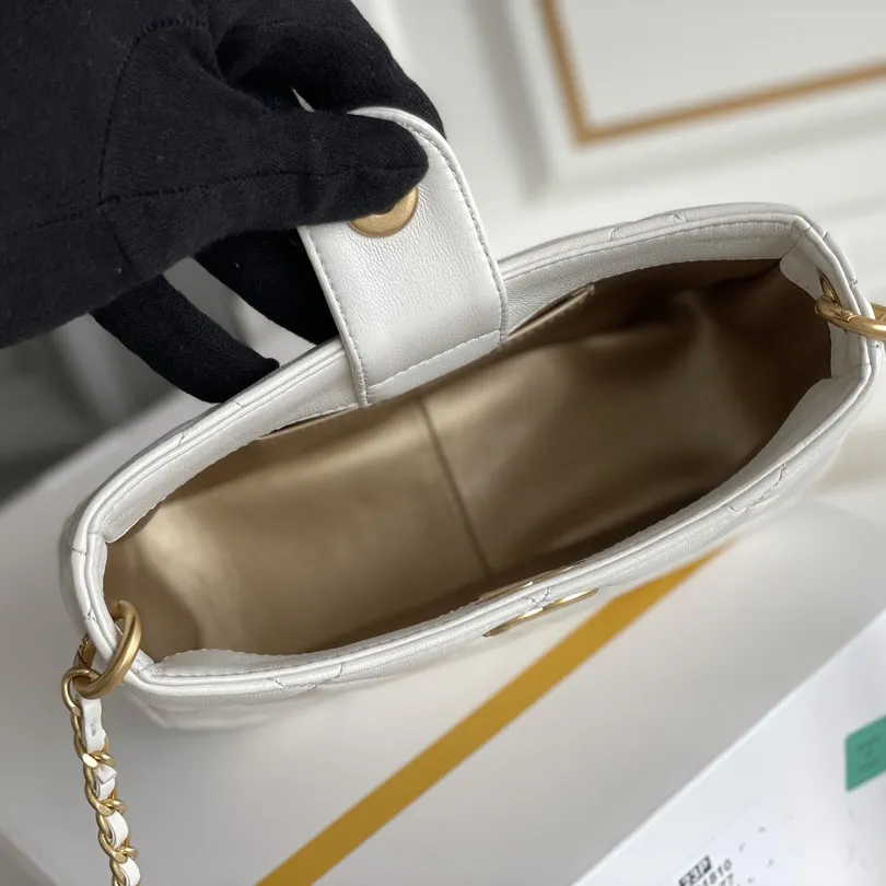 Chanel Quilted Lambskin Leather White /Black Crossbody Bags