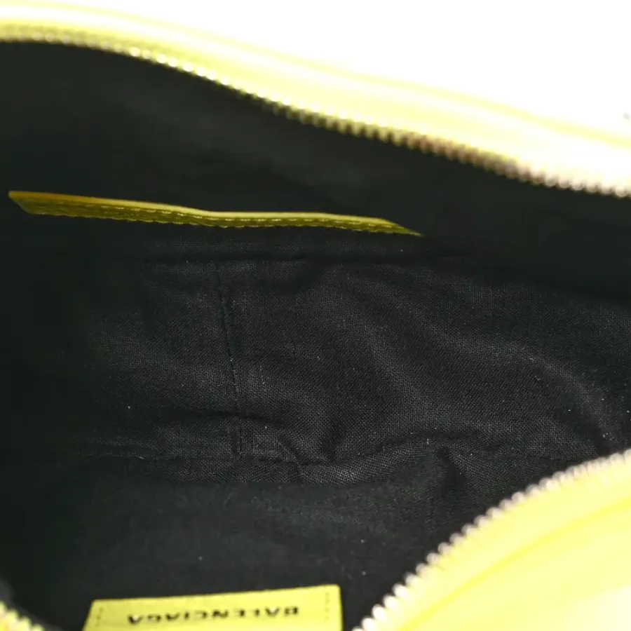 Balenciaga XS Le Cagole Shoulder Bag Lime Agneau Arena Leather Silver Hardware