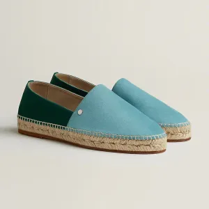 HERMES Joven Green and Blue Espadrilles