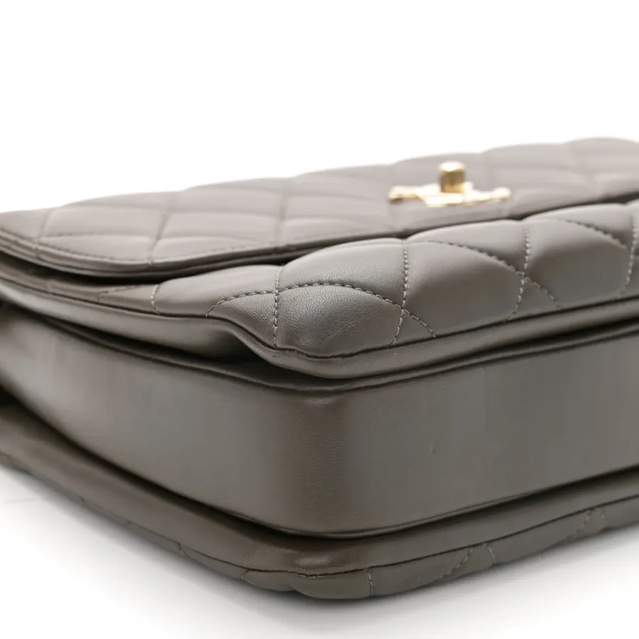 Chanel Trendy CC Flap Medium in Dark Khaki Lambskin