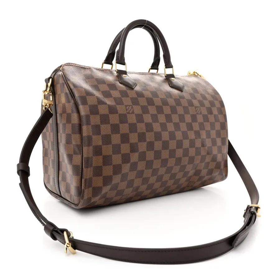 Louis Vuitton Speedy Bandouliere 35 Damier Ebene Canvas Gold Hardware