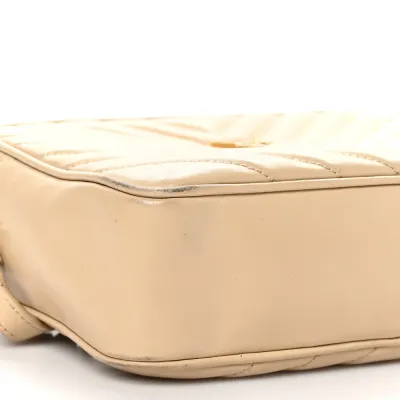 Saint Laurent Medium Lou Camera Bag Dark Beige Monogram Calfskin Matelasse Leather Aged Gold Hardware