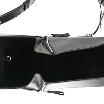 Loewe Hammock Shoulder Bag Small Black Calfskin Leather Silver Hardware