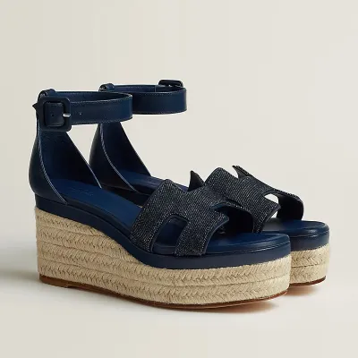 HERMES Elda Blue High Heels Sandal