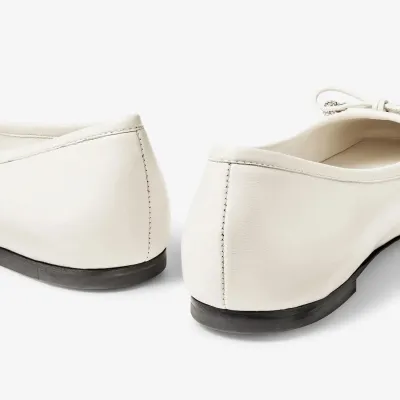 JIMMY CHOO White Nappa sheep-leather flats