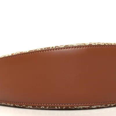 Loewe Luna Bag Medium Tan Pecan Jacquard Anagram Calfskin Leather