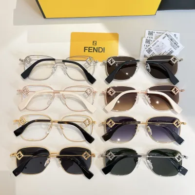 Fendi glasses silver/gold/rose gold/brown/eggplant/sepia/green/black gold color Size 56口16-140