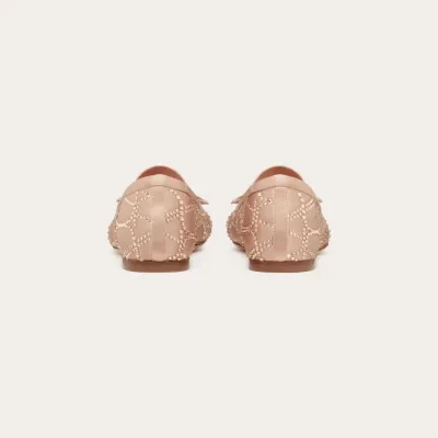 VALENTINO V logo ballet flats with imitation crystal trim