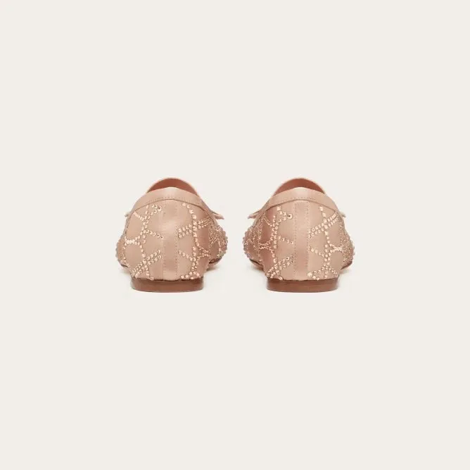 VALENTINO V logo ballet flats with imitation crystal trim