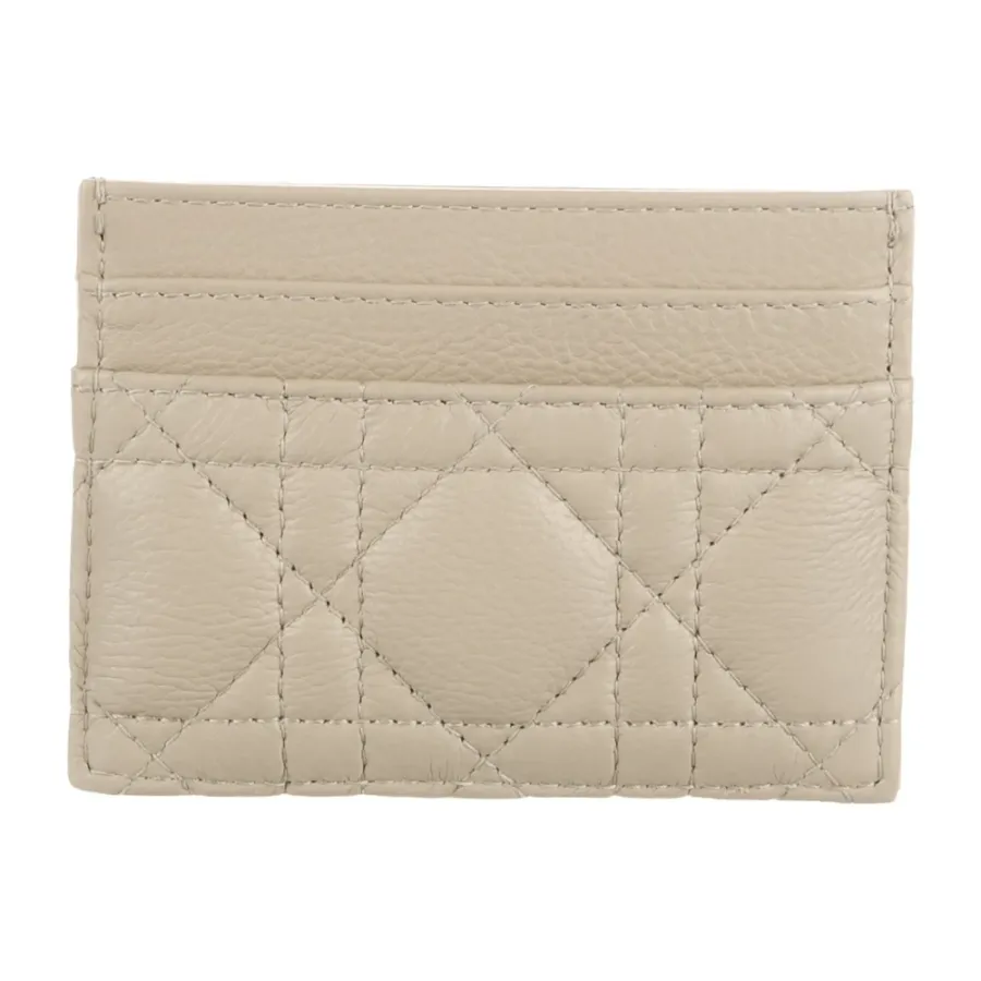 Dior Small Caro Freesia Card Holder Neutrals Calfskin Leather Gold Hardware