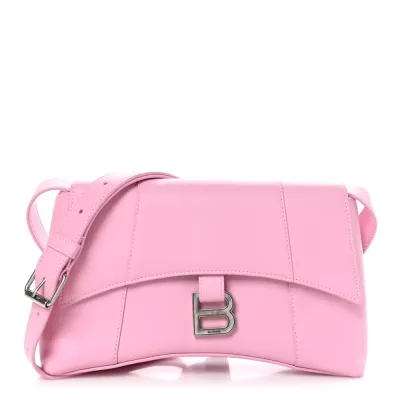Balenciaga XS Downtown Shoulder Bag Candy Pink Semi-Shiny Smooth Calfskin Leather Silver Hardware