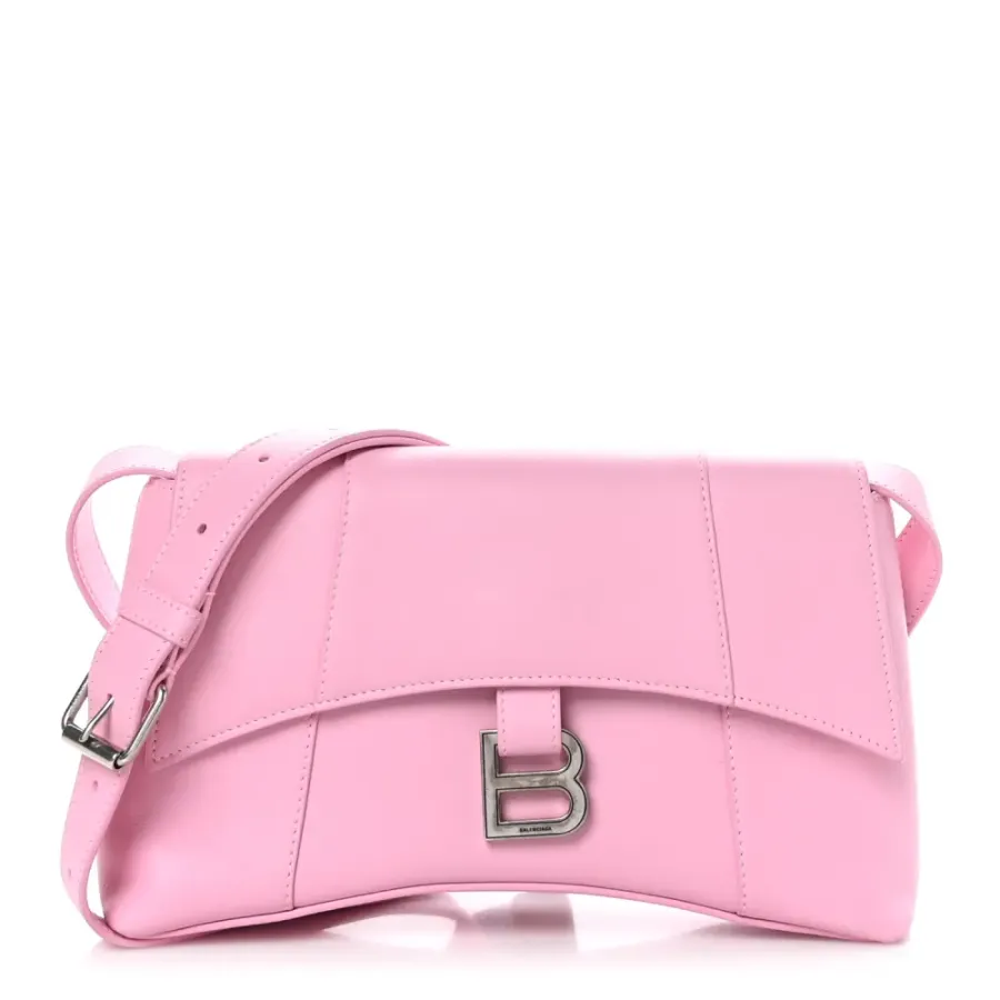 Balenciaga XS Downtown Shoulder Bag Candy Pink Semi-Shiny Smooth Calfskin Leather Silver Hardware
