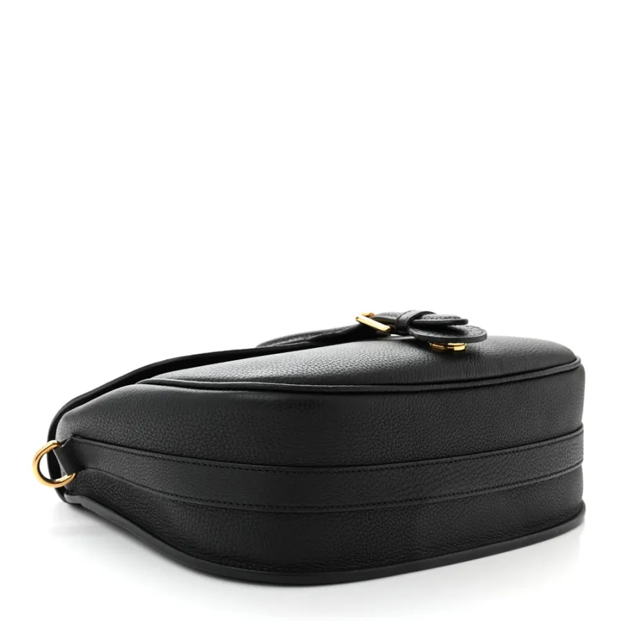 Dior Large Bobby Bag Black Grained Calfskin Leather Gold Hardware