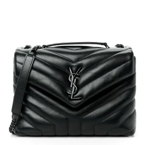 Saint Laurent Small Loulou Chain Satchel Black Y-Quilted Monochrome Monogram Calfskin Leather Incognito Hardware