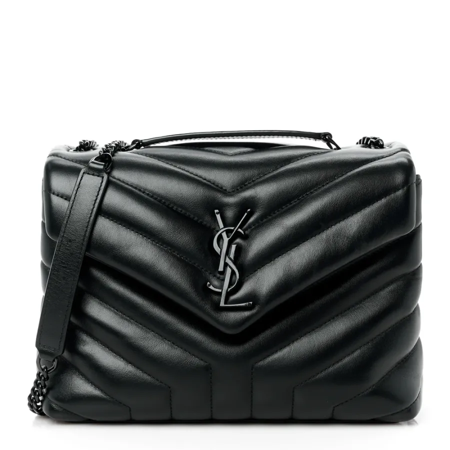 Saint Laurent Small Loulou Chain Satchel Black Y-Quilted Monochrome Monogram Calfskin Leather Incognito Hardware
