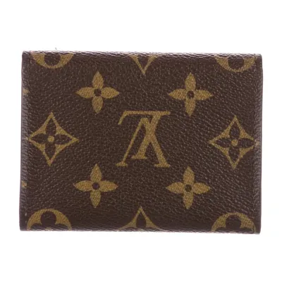 Louis Vuitton Medium Compact Wallet Brown LV Monogram Canvas Gold Hardware
