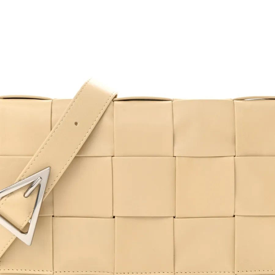 Bottega Veneta Maxi Intrecciato Cassette Crossbody Bag Porridge Paper Calfskin Leather