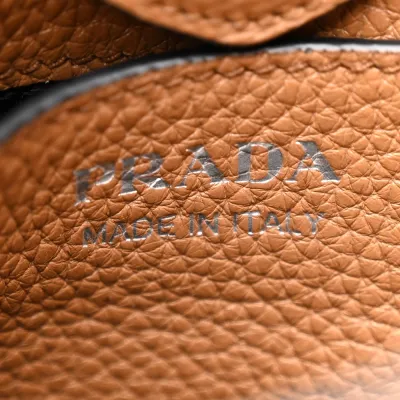 Prada Mini Hobo Messenger Bag Caramel Vitello Daino Leather
