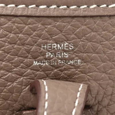 Hermès Amazone Evelyne TPM Étain / Bleu Indigo Taurillon Clemence Leather Silver Hardware