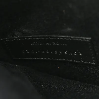 Saint Laurent Medium Uptown Clutch Black Embossed Monogram Calfskin & Crocodile Leather Gold Hardware